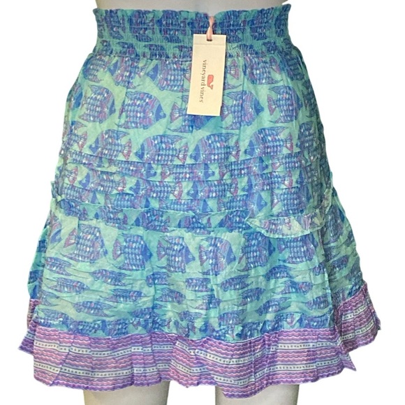 NWT Vineyard Vines Tang Fish Smocked Skirt - Picture 4 of 11